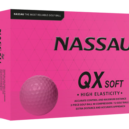 Nassau QX Soft - golfballen bedrukken - Roze