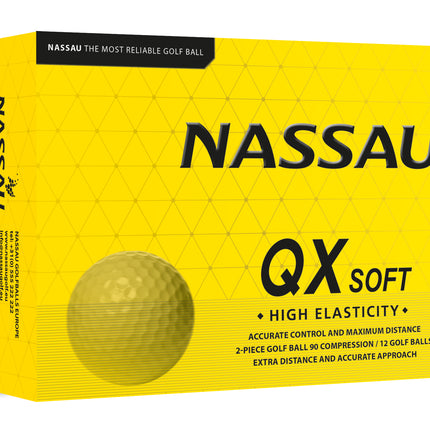 Nassau QX Soft - golfballen bedrukken - Geel
