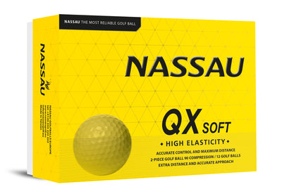 Nassau QX Soft - golfballen bedrukken - Geel