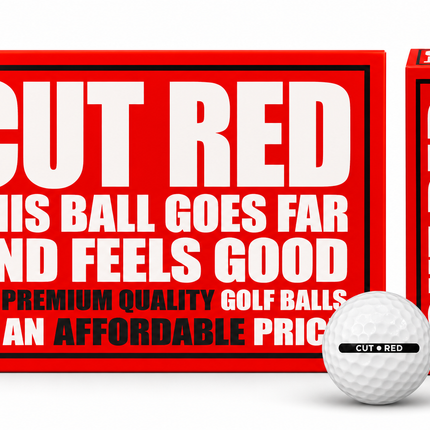 Cut Red – 24 Stuks - golfballen onbedrukt
