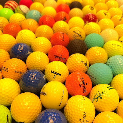 gekleurde-golfballen-gebruikt