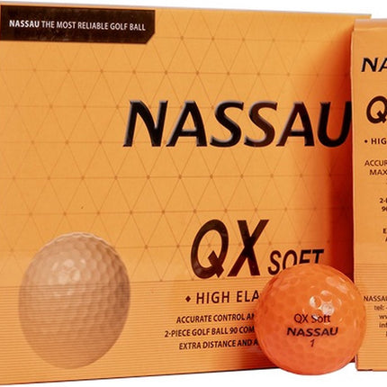 Nassau QX Soft - golfballen onbedrukt - Oranje
