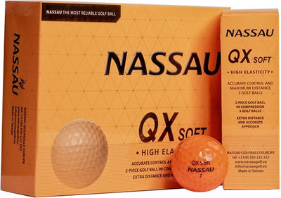 Nassau QX Soft - golfballen onbedrukt - Oranje