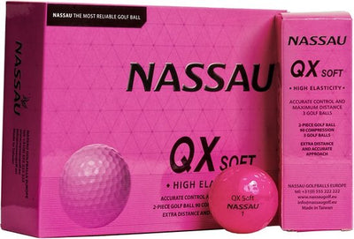 Nassau QX Soft - golfballen onbedrukt - Roze