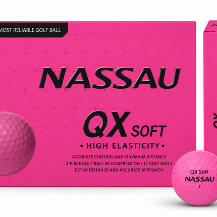 Nassau QX Soft - golfballen onbedrukt - Roze