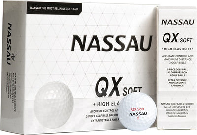 Nassau QX Soft - golfballen onbedrukt - Wit
