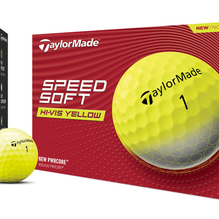 TaylorMade SpeedSoft Hi-Vis - golfballen onbedrukt - Geel