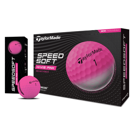 TaylorMade SpeedSoft Hi-Vis - golfballen onbedrukt - Roze