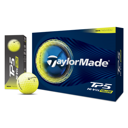 TaylorMade TP5 Hi-Vis - golfballen onbedrukt - Geel